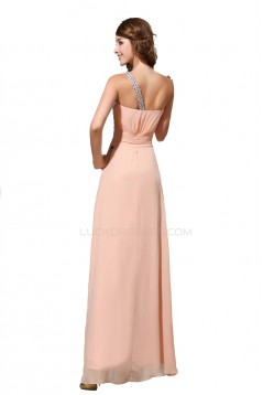 A-Line One-Shoulder Beaded Long Chiffon Prom Evening Formal Party Dresses ED010465