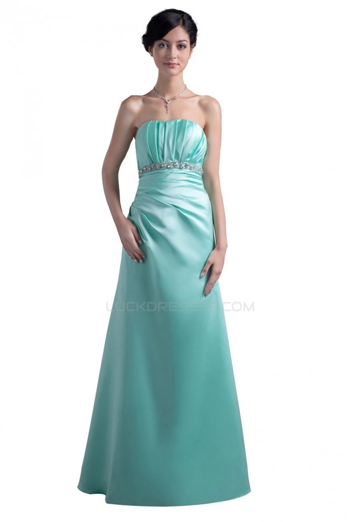 A-Line Strapless Long Blue Prom Evening Formal Party Dresses ED010474