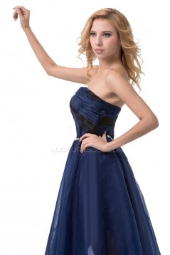 A-Line Strapless Beaded Blue Prom Evening Formal Party Dresses ED010477