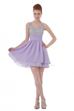 A-Line Beaded Short Chiffon Prom Evening Formal Party Dresses ED010478