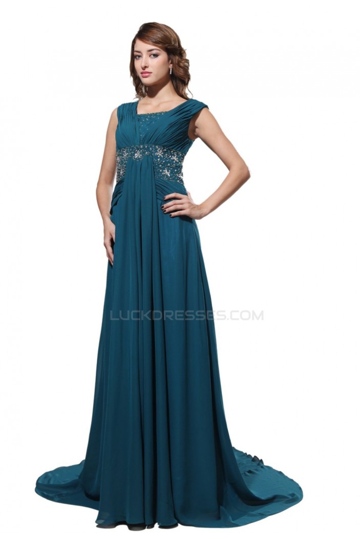 A-Line Beaded Long Chiffon Prom Evening Formal Party Dresses ED010489