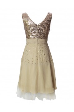 A-Line Short Sequin Chiffon Prom Evening Formal Party Dresses ED010494