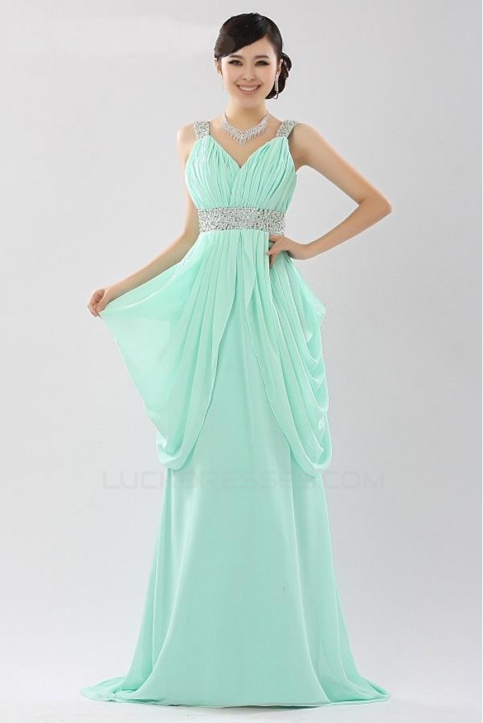 A-Line Beaded Long Chiffon Prom Evening Formal Party Dresses ED010525