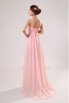 Empire Strapless Beaded Long Chiffon Prom Evening Formal Party Dresses/Maternity Evening Dresses ED010528