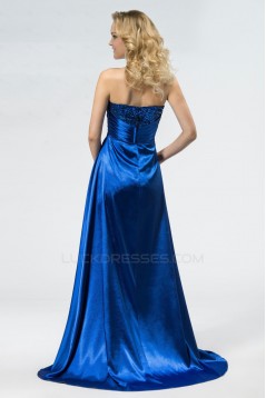 High Low Sweetheart Blue Sequin Prom Evening Formal Party Dresses ED010544