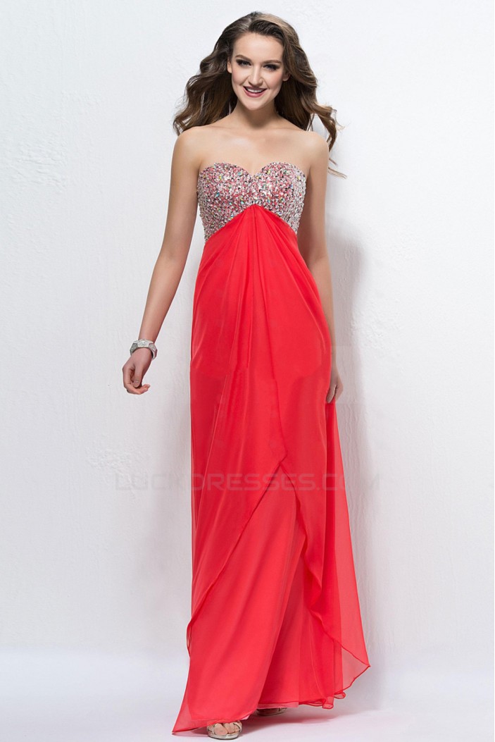 Empire Sweetheart Beaded Long Chiffon Prom Evening Formal Party Dresses/Maternity Evening Dresses ED010565