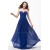 A-Line Sweetheart Beaded Long Blue Chiffon Prom Evening Formal Party Dresses ED010596