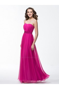 Sheath/Column Strapless Long Chiffon Prom Evening Formal Party Dresses ED010598