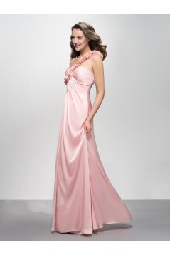 Empire One-Shoulder Long Pink Prom Evening Formal Party Dresses Maternity Evening Dresses ED010600