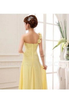 A-Line One-Shoulder Beaded Long Chiffon Prom Evening Formal Party Dresses ED010647