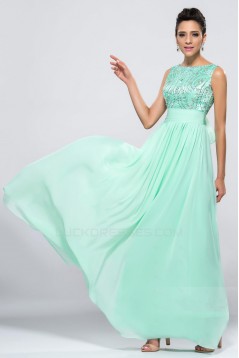 A-Line Beaded Bowknot Long Chiffon Prom Evening Formal Party Dresses ED010651