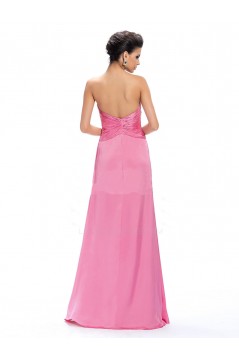 A-Line Sweetheart Beaded Long Pink Prom Evening Formal Party Dresses ED010659