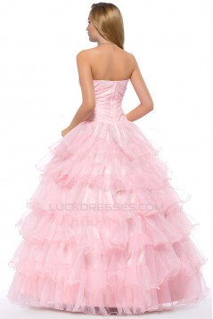 Ball Gown Sweetheart Beaded Long Pink Prom Evening Formal Party Dresses ED010667