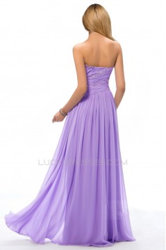 Elegant A-Line Strapless Beaded Applique Long Prom Evening Formal Party Dresses ED010668