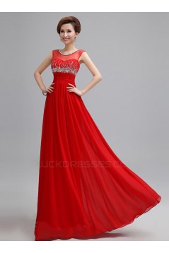 One-Shoulder Beaded Short Red Chiffon Prom Evening Formal Party Dresses ED010673