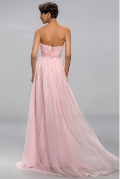 Empire Strapless Beaded Long Pink Chiffon Prom Evening Formal Party Dresses Maternity Evening Dresses  ED010687