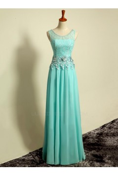 A-Line Beaded Lace and Chiffon Long Prom Evening Formal Party Dresses ED010696