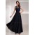 A-Line Bateau Beaded Applique Long Navy Blue Chiffon Prom Evening Formal Party Dresses ED010722