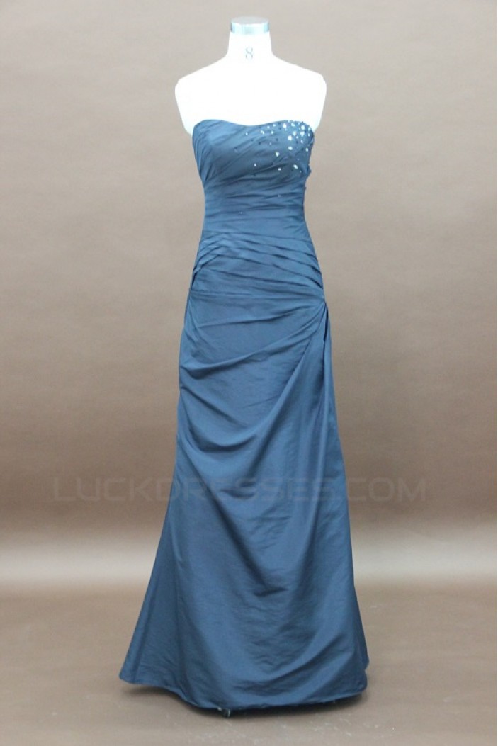 A-Line Strapless Long Beaded Prom Evening Formal Party Dresses ED010745