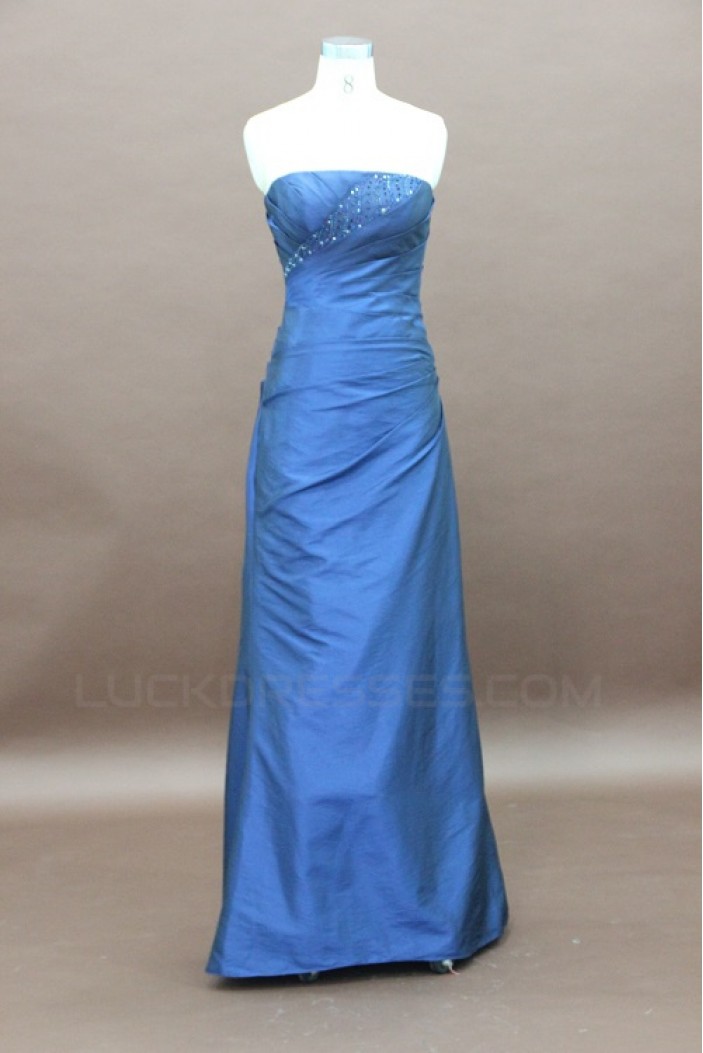 A-Line Strapless Long Beaded Prom Evening Formal Party Dresses ED010746