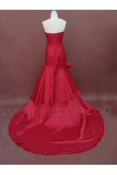 Trumpet/Mermaid Sweetheart Long Red Prom Evening Formal Party Dresses ED010762