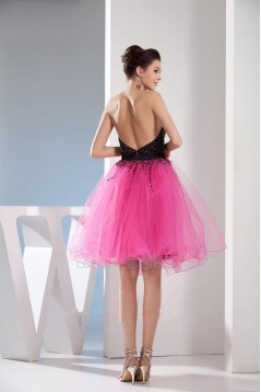 Beaded Sweetheart Black Pink Short Cocktail Party Dresses ED010777