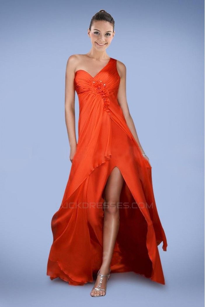 A-Line One-Shoulder Chiffon Prom Evening Dresses ED010782