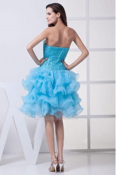 Short/Mini Sweetheart Beaded Blue Cocktail Homecoming Dresses ED010792