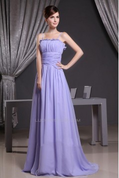 A-Line Spaghetti Strap Long Chiffon Prom Evening Dresses ED010809