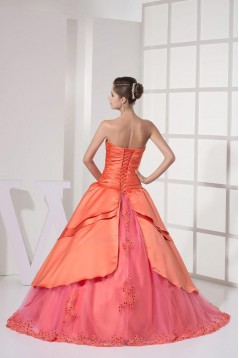 Elegant Sweetheart Beaded Applique Long Prom Evening Dresses ED010818