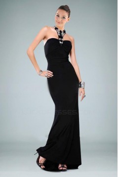 Long Black Beaded Prom Evening Dresses ED010844