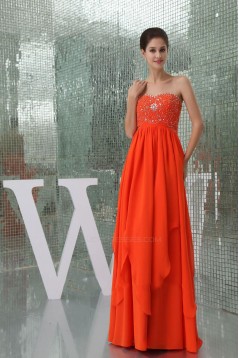 A-Line Sweetheart Beaded Long Chiffon Prom Evening Dresses ED010849