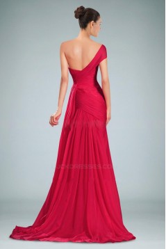 Elegant One-Shoulder Long Chiffon Prom Evening Formal Dresses ED010851