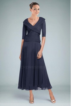 A-Line Half Sleeve Chiffon Mother Of the Bride Dresses Evening Formal Dresses ED010876