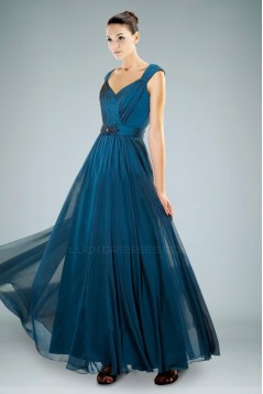 A-Line Straps Long Chiffon Prom Evening Formal Dresses ED010877