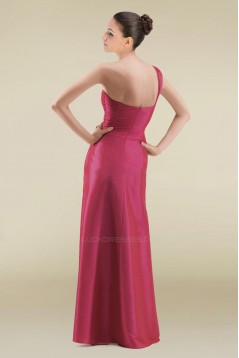 A-Line One-Shoulder Taffeta Long Prom Evening Formal Dresses ED010884