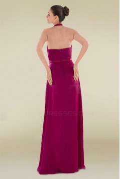 A-Line Halter Long Chiffon Prom Evening Formal Dresses ED010888