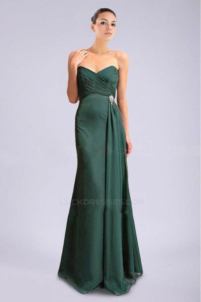 A-Line Sweetheart Long Chiffon Prom Evening Formal Dresses ED010889