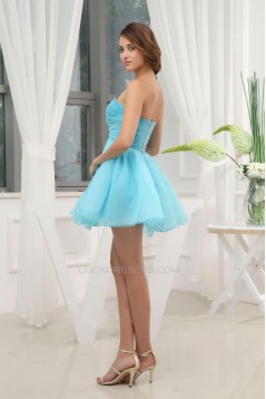 Short/Mini Beaded Sweetheart Blue Prom Evening Formal Dresses ED010908