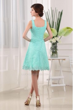 A-Line Straps Short Lace Prom Evening Formal Dresses ED010910