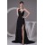 Beaded Sweetheart Split-Front Black Long Chiffon Prom Evening Formal Dresses ED010915