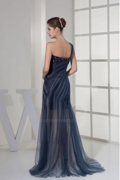 Beaded One-Shoulder Prom Evening Formal Dresses ED010923