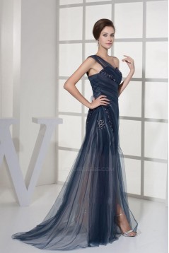 Beaded One-Shoulder Prom Evening Formal Dresses ED010923