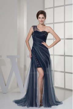 Beaded One-Shoulder Prom Evening Formal Dresses ED010923