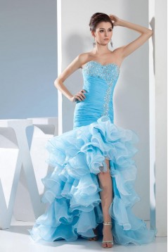 Trumpet/Mermaid Sweetheart Ruffle Beaded Long Blue Prom Evening Formal Dresses ED010934