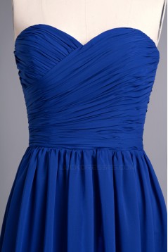 A-Line Sweetheart Long Blue Chiffon Prom Evening Formal Dresses ED010959