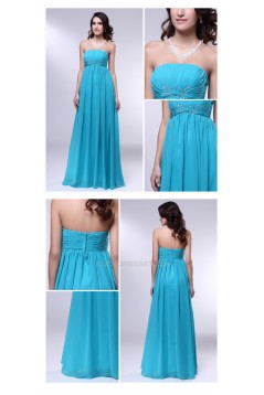 Empire Strapless Long Blue Chiffon Prom Evening Formal Dresses Maternity Dresses ED010973