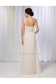 A-Line One-Shoulder Beaded Long Chiffon Prom Evening Formal Dresses ED010980