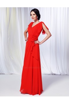 A-Line V-Neck Long Chiffon Prom Evening Formal Dresses ED010988