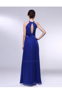 A-Line Long Blue Chiffon Prom Evening Formal Dresses Bridesmaid Dresses ED010990